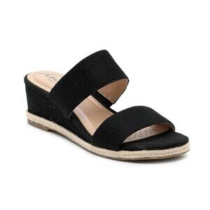 Abella Shayla Wedge Slide Black Sandals - Size 7.5 M